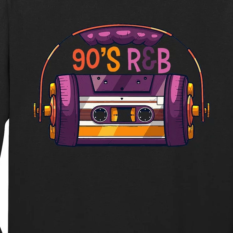 Vibe Retro Cassette Tape Old School 90s R & B Music Rnb Fans Tall Long Sleeve T-Shirt