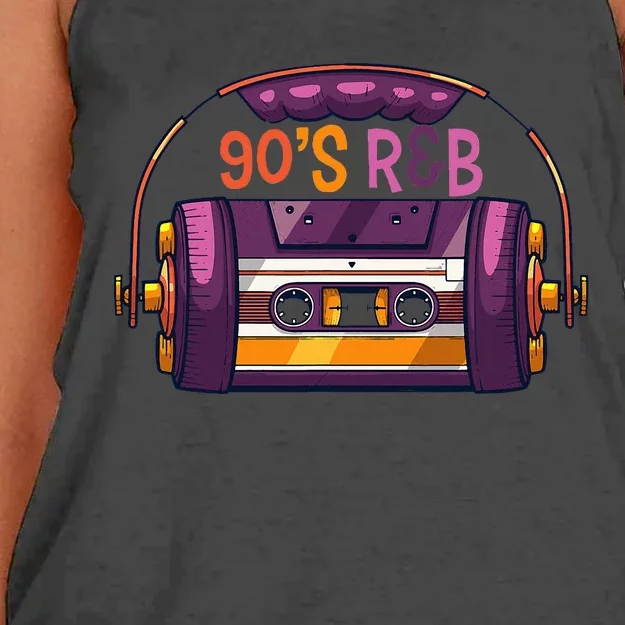 Vibe Retro Cassette Tape Old School 90s R & B Music Rnb Fans Women's Knotted Racerback Tank