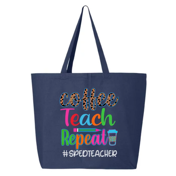 Vintage Retro Coffee Teach Repeat Sped Teacher Cute Gift 25L Jumbo Tote