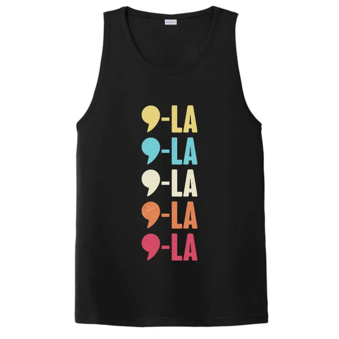 Vintage Retro Comma La Kamala Harris 2024 Performance Tank