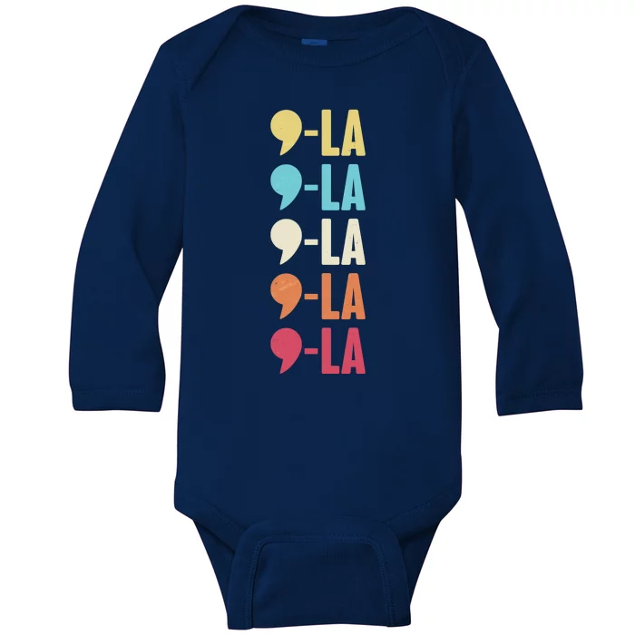 Vintage Retro Comma La Kamala Harris 2024 Baby Long Sleeve Bodysuit