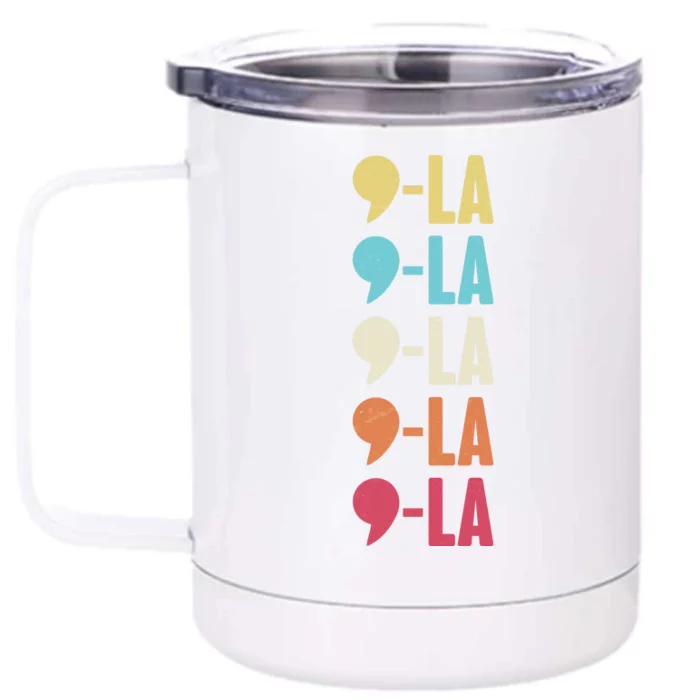 Vintage Retro Comma La Kamala Harris 2024 Front & Back 12oz Stainless Steel Tumbler Cup