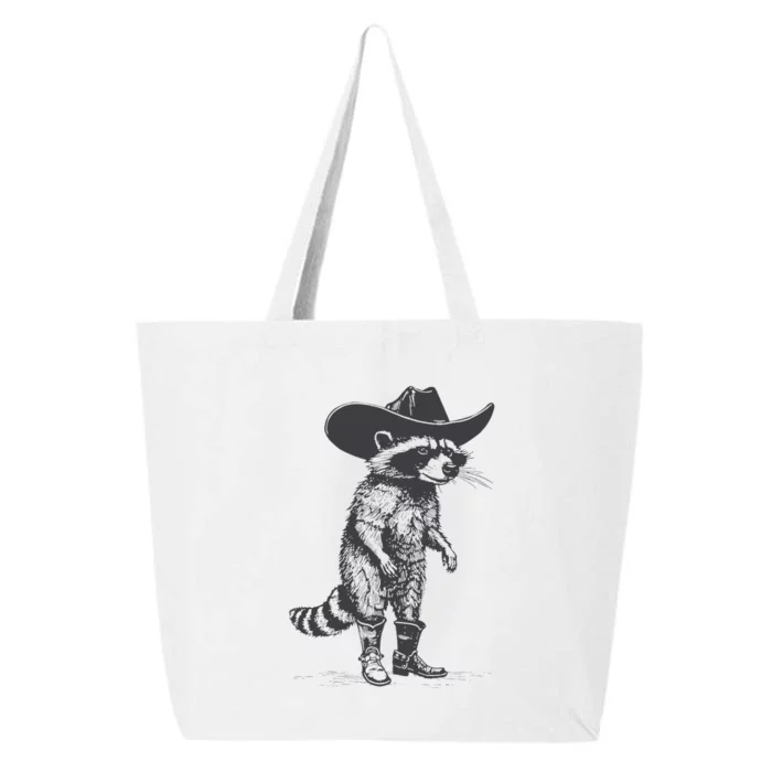 Vintage Raccoon Cowboy Cowgirl Trash Panda Western Country 25L Jumbo Tote