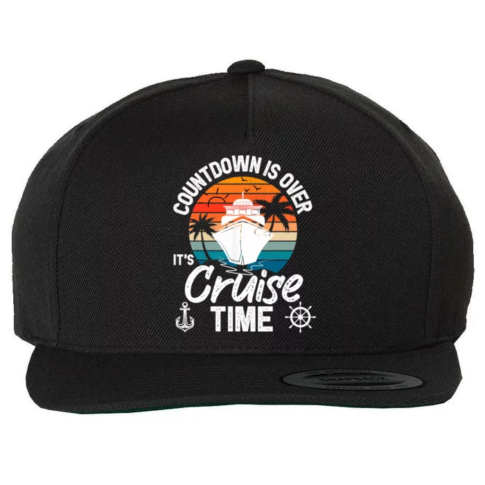 Vintage Retro Countdown Is Over It's Cruise Time Wool Snapback Cap