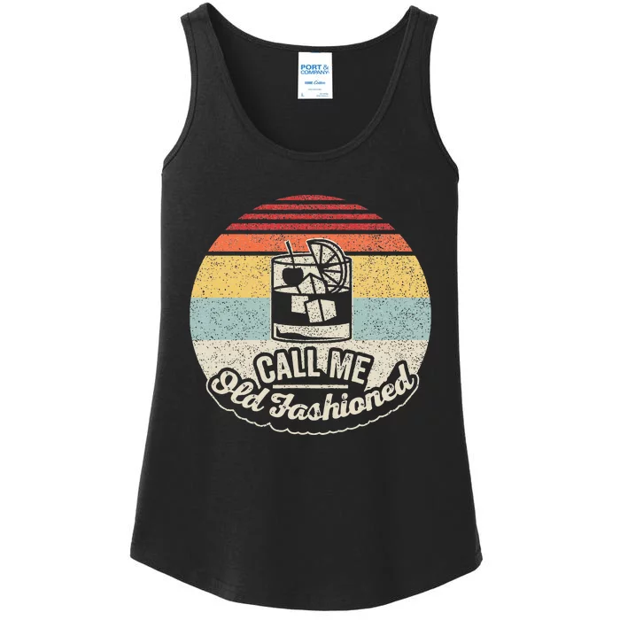 Vintage Retro Call Me Old Fashioned Whiskey Ladies Essential Tank