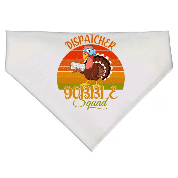 Vintage Retro Dispatcher Gobble Squad Thanksgiving Turkey Cute Gift USA-Made Doggie Bandana