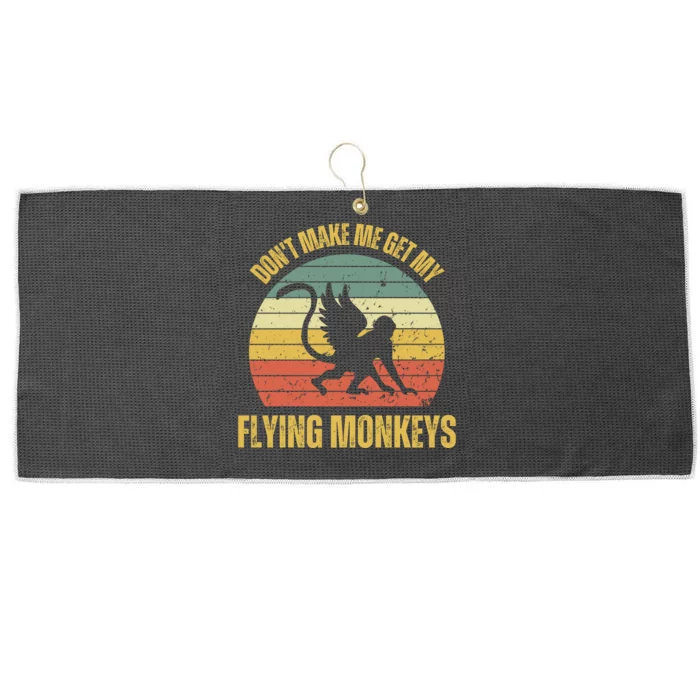 Vintage Retro DonT Make Me Get My Flying Monkeys Large Microfiber Waffle Golf Towel