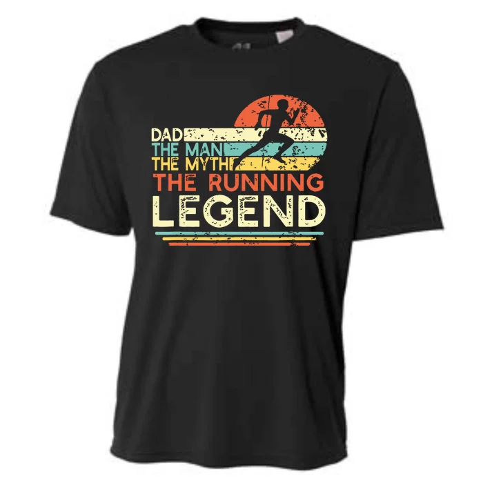 Vintage Running Dad The Man The Myth The Legend Runner Gift Cooling Performance Crew T-Shirt