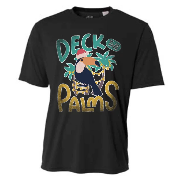 Vintage Retro Deck The Palms Toucan Christmas Gift Cooling Performance Crew T-Shirt