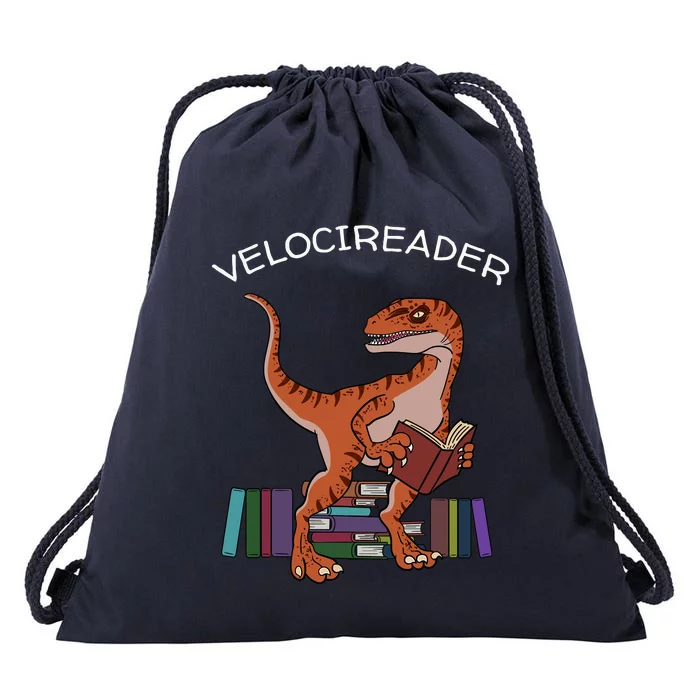 Velocireader Raptor Dinosaur Trex Bookworm Read Booklover Drawstring Bag