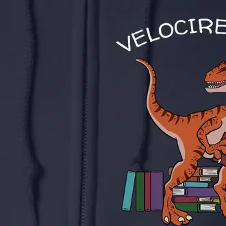 Velocireader Raptor Dinosaur Trex Bookworm Read Booklover Full Zip Hoodie