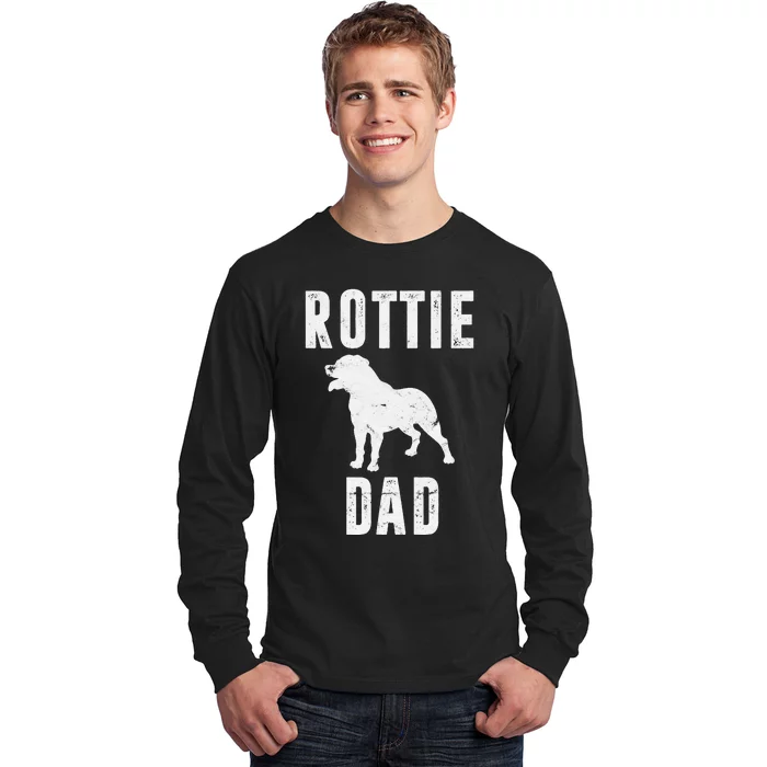 Vintage Rottweiler Dad Gift Rott Dog Daddy Rottie Father Long Sleeve Shirt