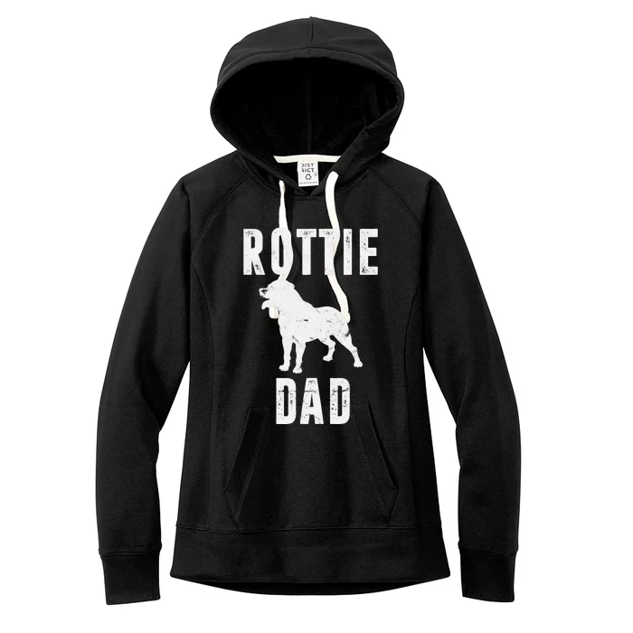 Vintage Rottweiler Dad Gift Rott Dog Daddy Rottie Father Women's Fleece Hoodie