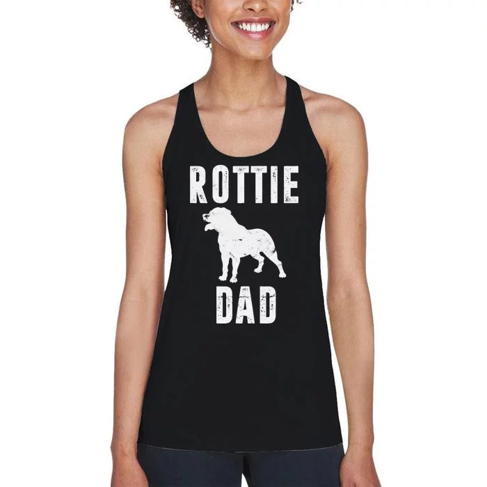 Vintage Rottweiler Dad Gift Rott Dog Daddy Rottie Father Women's Racerback Tank