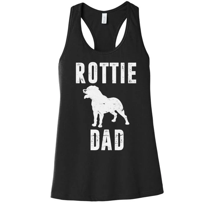 Vintage Rottweiler Dad Gift Rott Dog Daddy Rottie Father Women's Racerback Tank