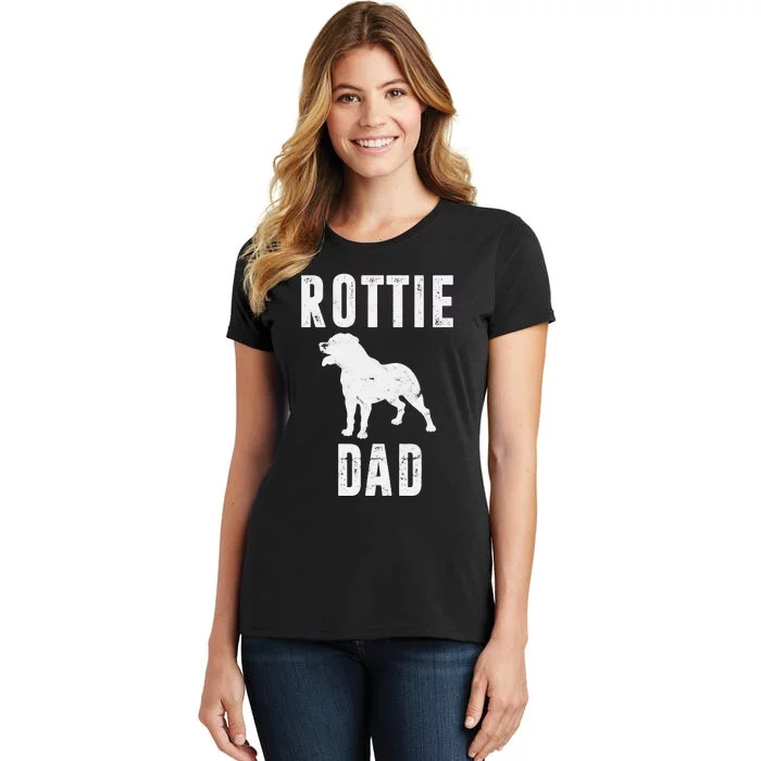 Vintage Rottweiler Dad Gift Rott Dog Daddy Rottie Father Women's T-Shirt