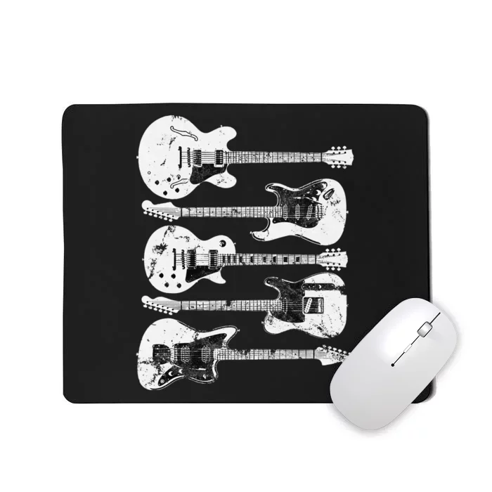 Vintage Retro Distressed Guitar Rock Music Fan Mousepad