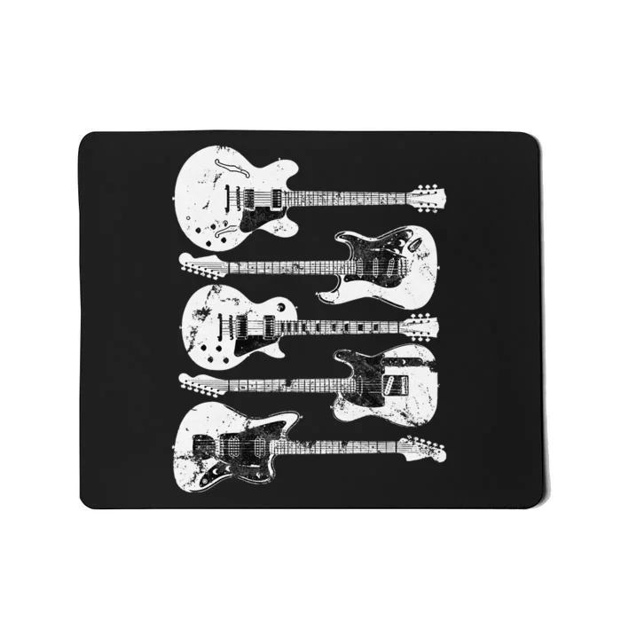 Vintage Retro Distressed Guitar Rock Music Fan Mousepad