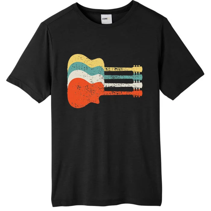 Vintage Retro Distressed Guitar Rock Music Fan ChromaSoft Performance T-Shirt