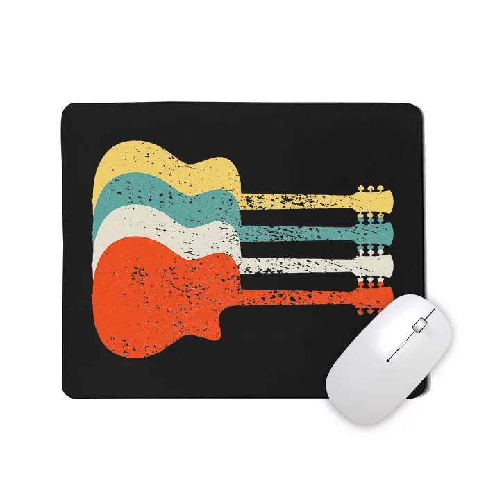 Vintage Retro Distressed Guitar Rock Music Fan Mousepad