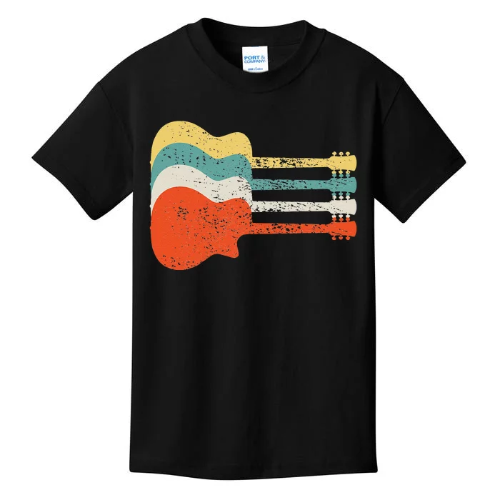 Vintage Retro Distressed Guitar Rock Music Fan Kids T-Shirt