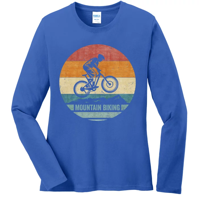 Vintage Retro Downhill Mountain Bike Mtb Mountain Biking Gift Ladies Long Sleeve Shirt