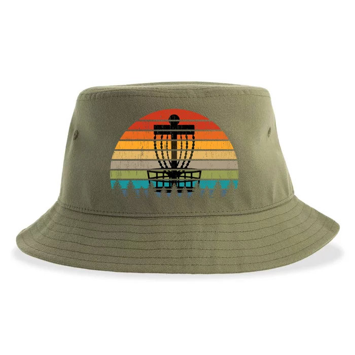 Vintage Retro Discgolf Retro Flying Disc Gift Sustainable Bucket Hat