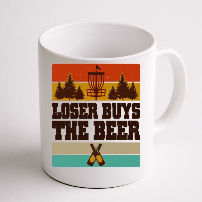 Vintage Retro Disc Golf Loser Buys The Beer Front & Back Coffee Mug