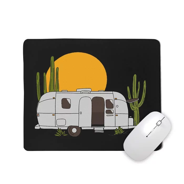 Vintage Retro Desert Sun Airstream Camping Rv Mousepad