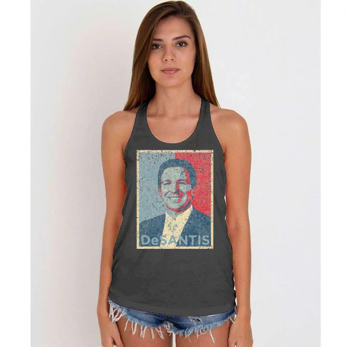 Vote Ron DeSantis For Republican President 2024 Hope Poster Women's Knotted Racerback Tank