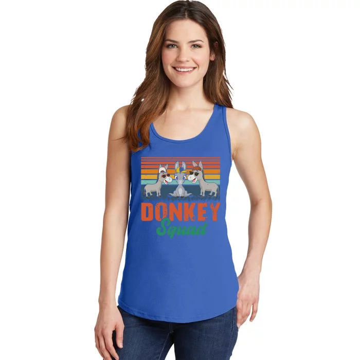 Vintage Retro Donkey Funny Squad Three Donkeys Sunglasses Gift Ladies Essential Tank