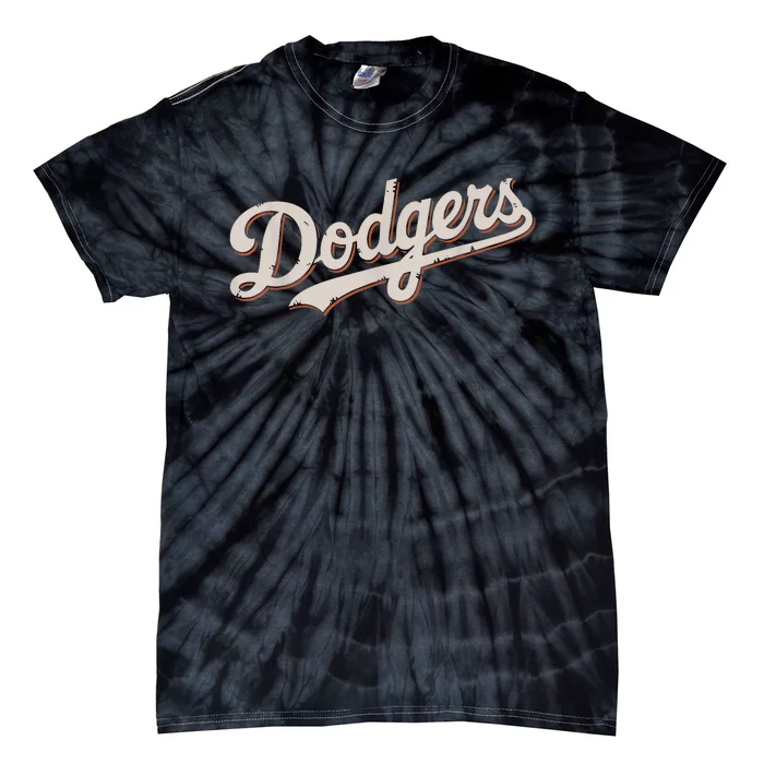 Vintage Retro Dodgers Style Classic Tie-Dye T-Shirt