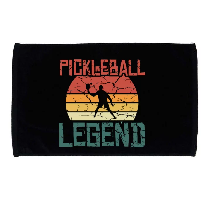 Vintage Retro Distressed Pickleball Legend Gift Microfiber Hand Towel