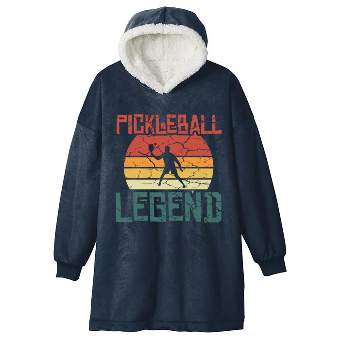 Vintage Retro Distressed Pickleball Legend Gift Hooded Wearable Blanket