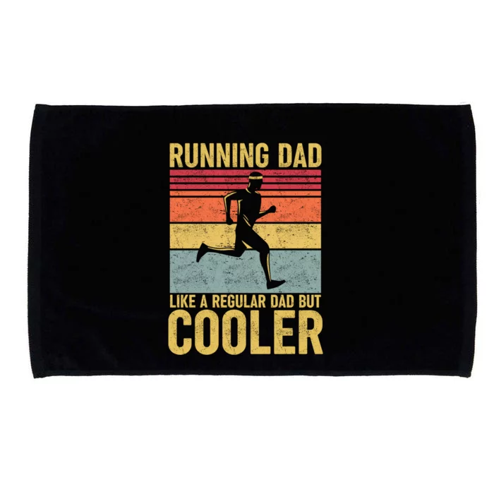 Vintage Running Dad Funny Marathon Runner FatherS Day Gift Microfiber Hand Towel