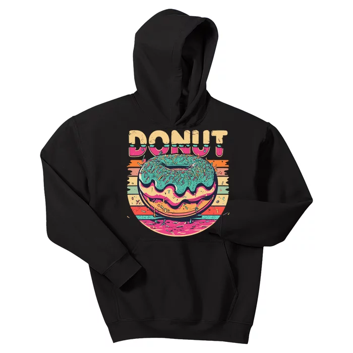 Vintage Retro DONUT Kids Hoodie