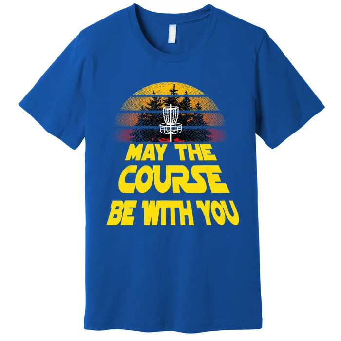 Vintage Retro Disc Golf May The Course Be With You Women Premium T-Shirt