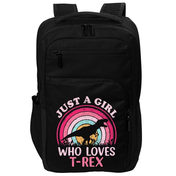 Vintage Retro Dinosaur Just A Girl Who Loves Impact Tech Backpack