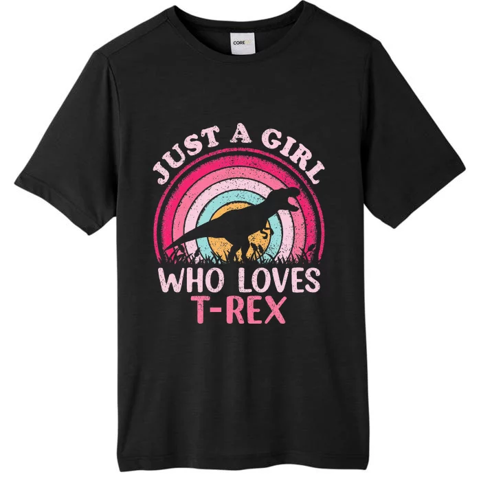 Vintage Retro Dinosaur Just A Girl Who Loves ChromaSoft Performance T-Shirt