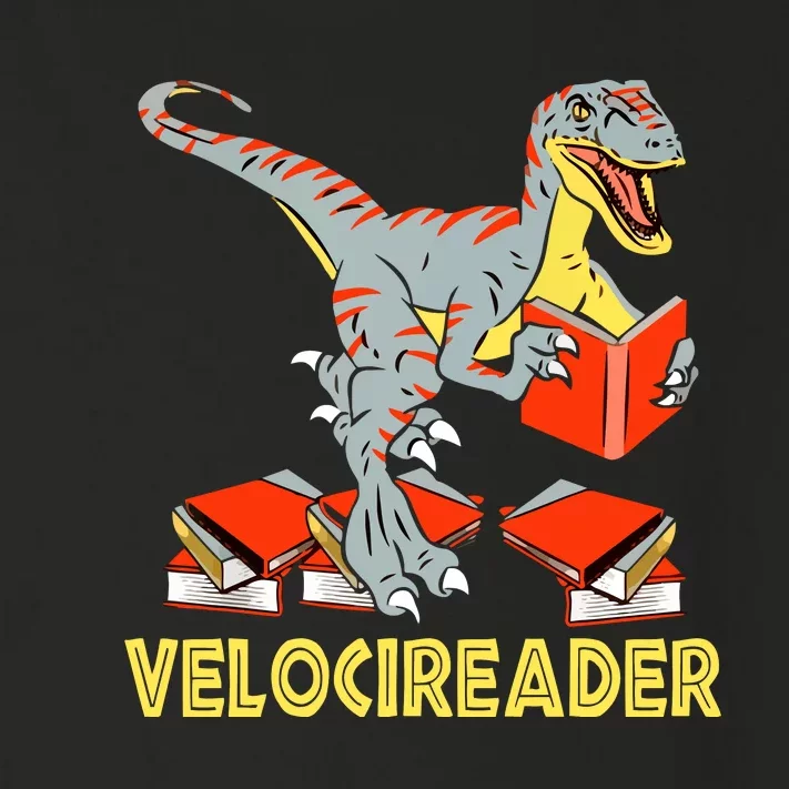 Velocireader Raptor Dinosaur T Rex Bookworm Read Booklover Toddler Long Sleeve Shirt