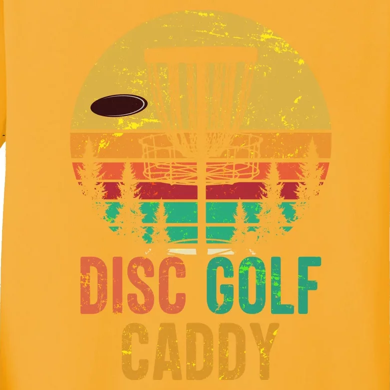 Vintage Retro Disc Golf Caddy Kids Long Sleeve Shirt