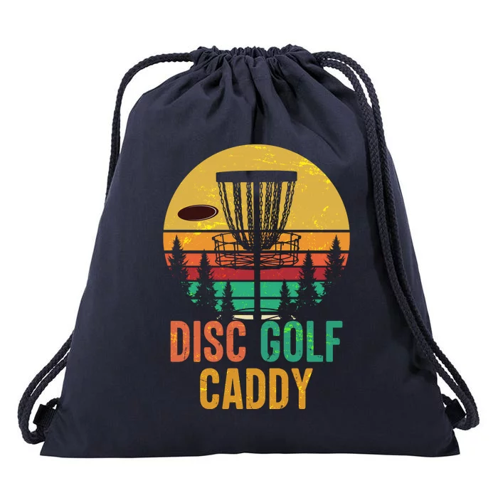 Vintage Retro Disc Golf Caddy Drawstring Bag