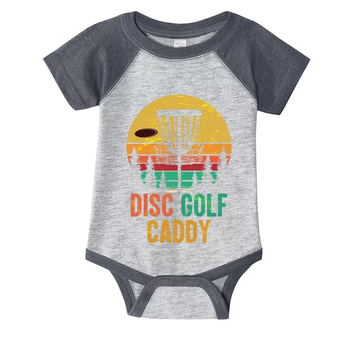 Vintage Retro Disc Golf Caddy Infant Baby Jersey Bodysuit