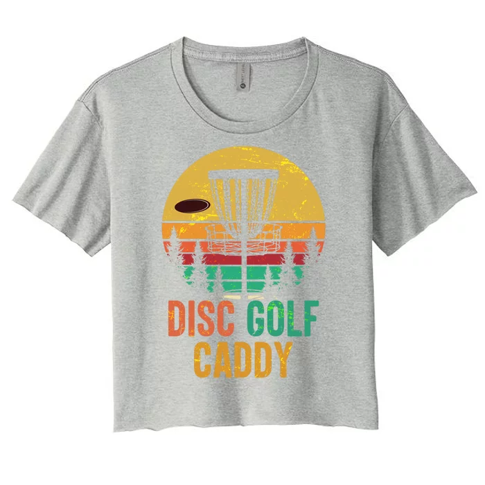 Vintage Retro Disc Golf Caddy Women's Crop Top Tee