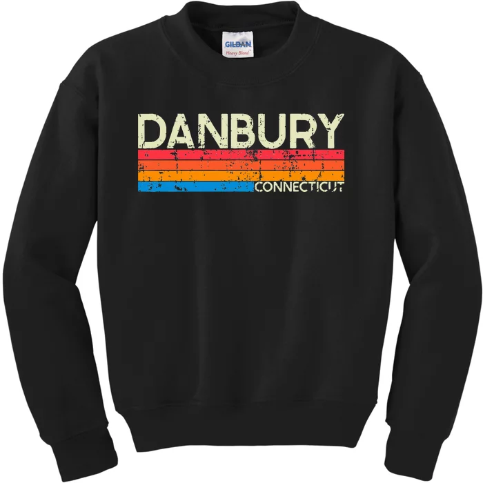 Vintage Retro Danbury Connecticut Kids Sweatshirt