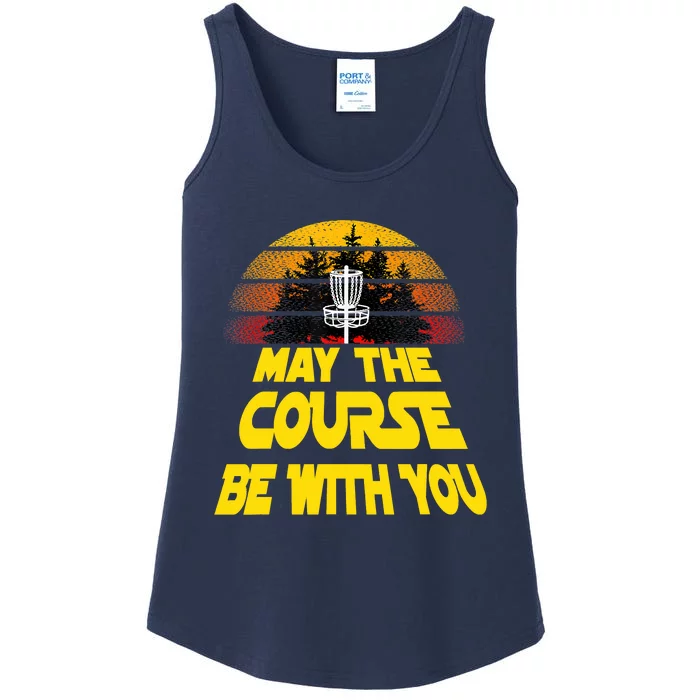 Vintage Retro Disc Golf May The Course Be With You Ladies Essential Tank