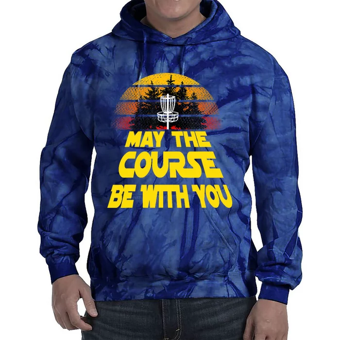 Vintage Retro Disc Golf May The Course Be With You Tie Dye Hoodie