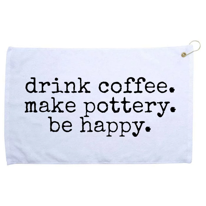 Vintage Retro Drink Coffee Make Pottery Be Happy Funny Grommeted Golf Towel