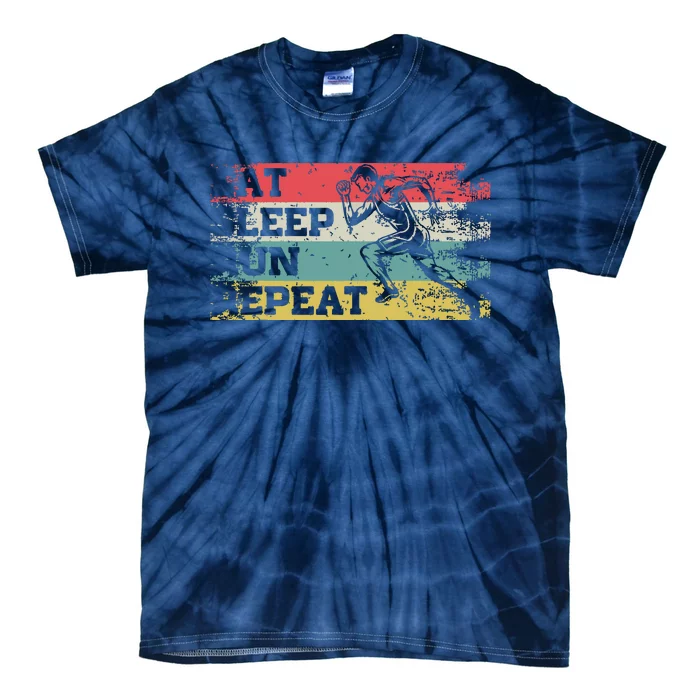 Vintage Retro Eat Sleep Run Repeat Funny Running Runner Gift Tie-Dye T-Shirt