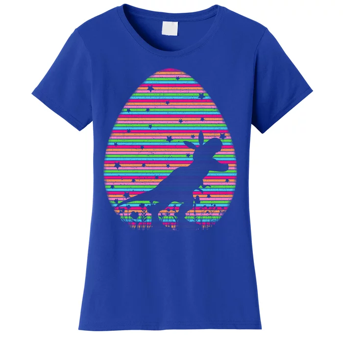 Vintage Retro Easter Egg Lover Tgiftrex Dinosaur Easter Sunday Gift Women's T-Shirt